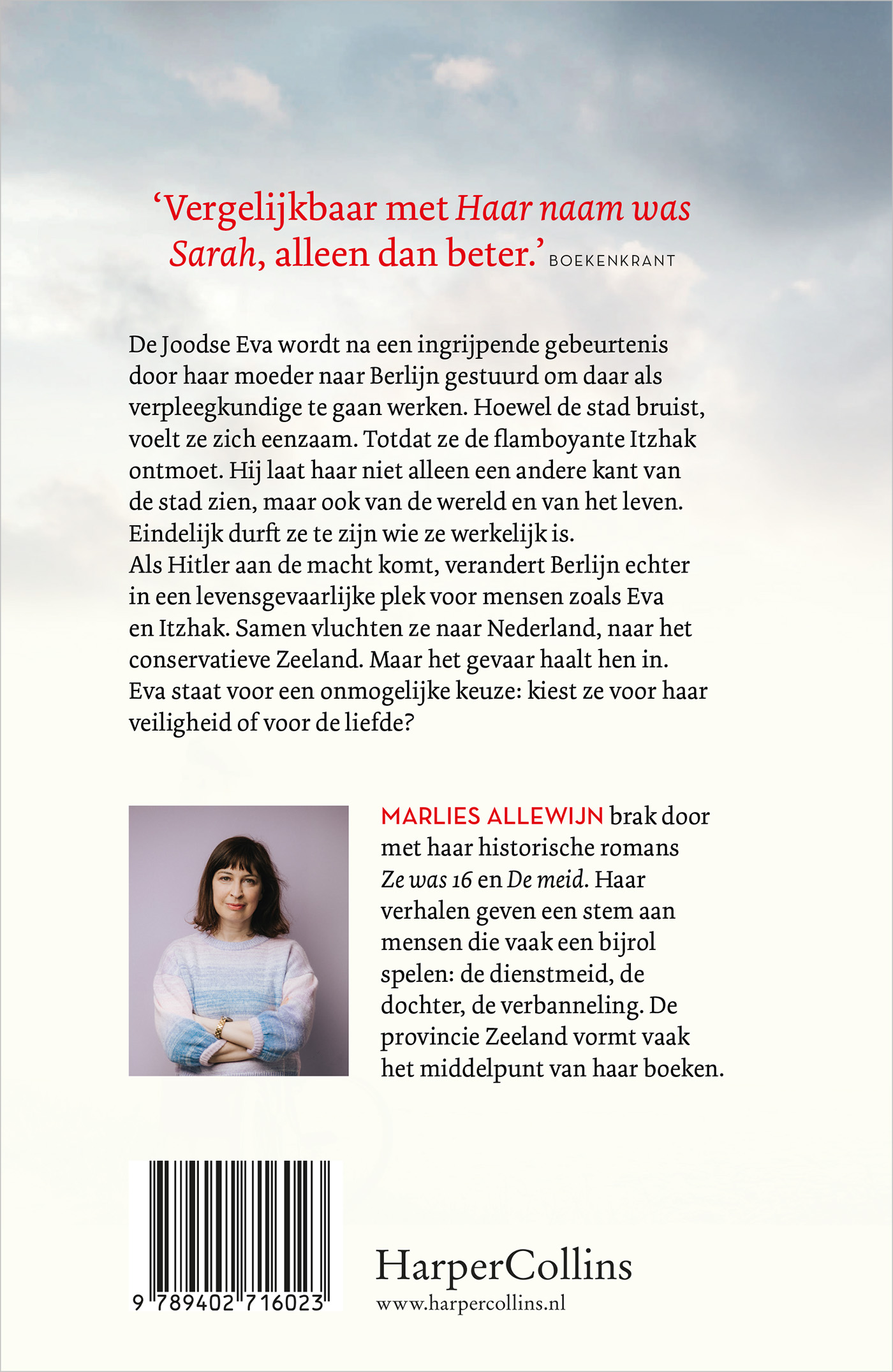 Achterkant van Vind me aan de andere kant