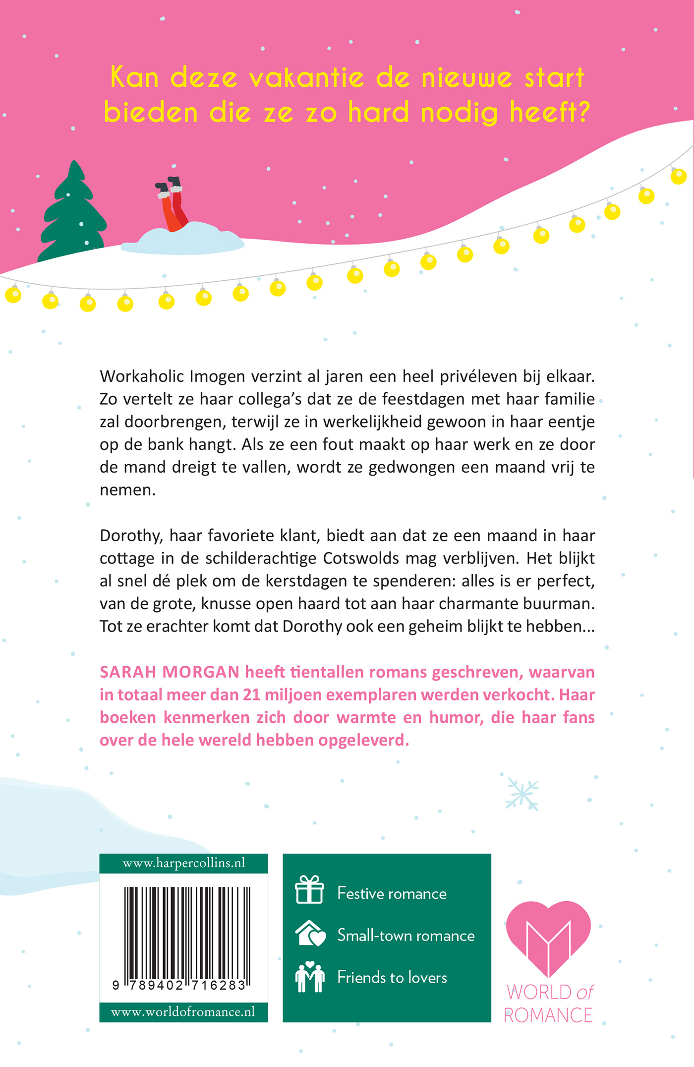Achterkant van Kerst in de Holiday Cottage