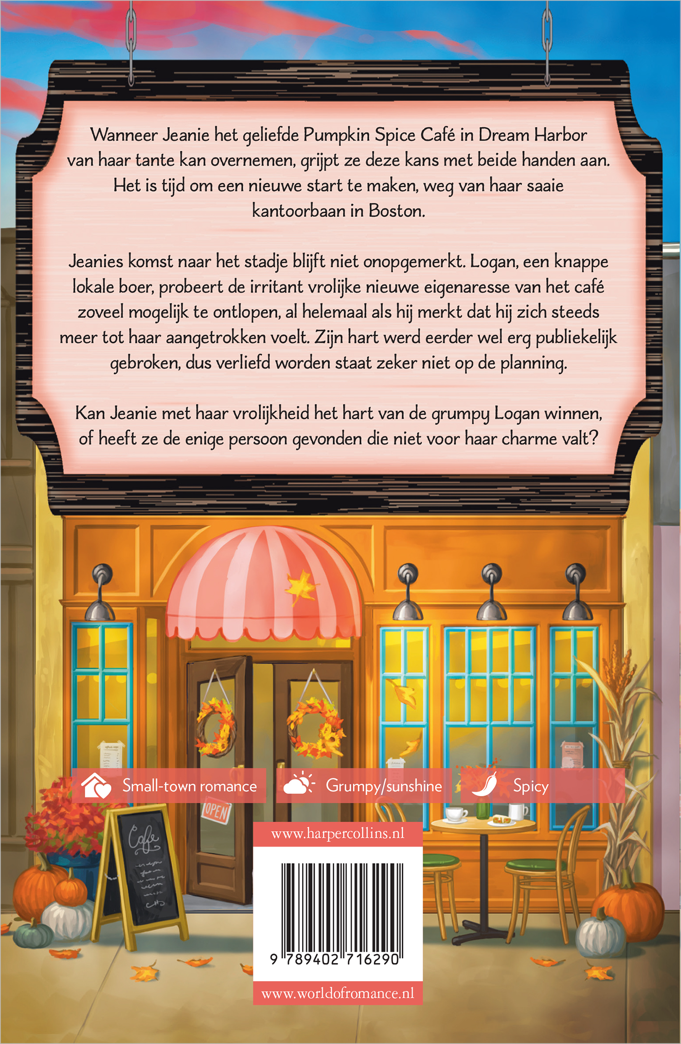 Achterkant van Het Pumpkin Spice Café