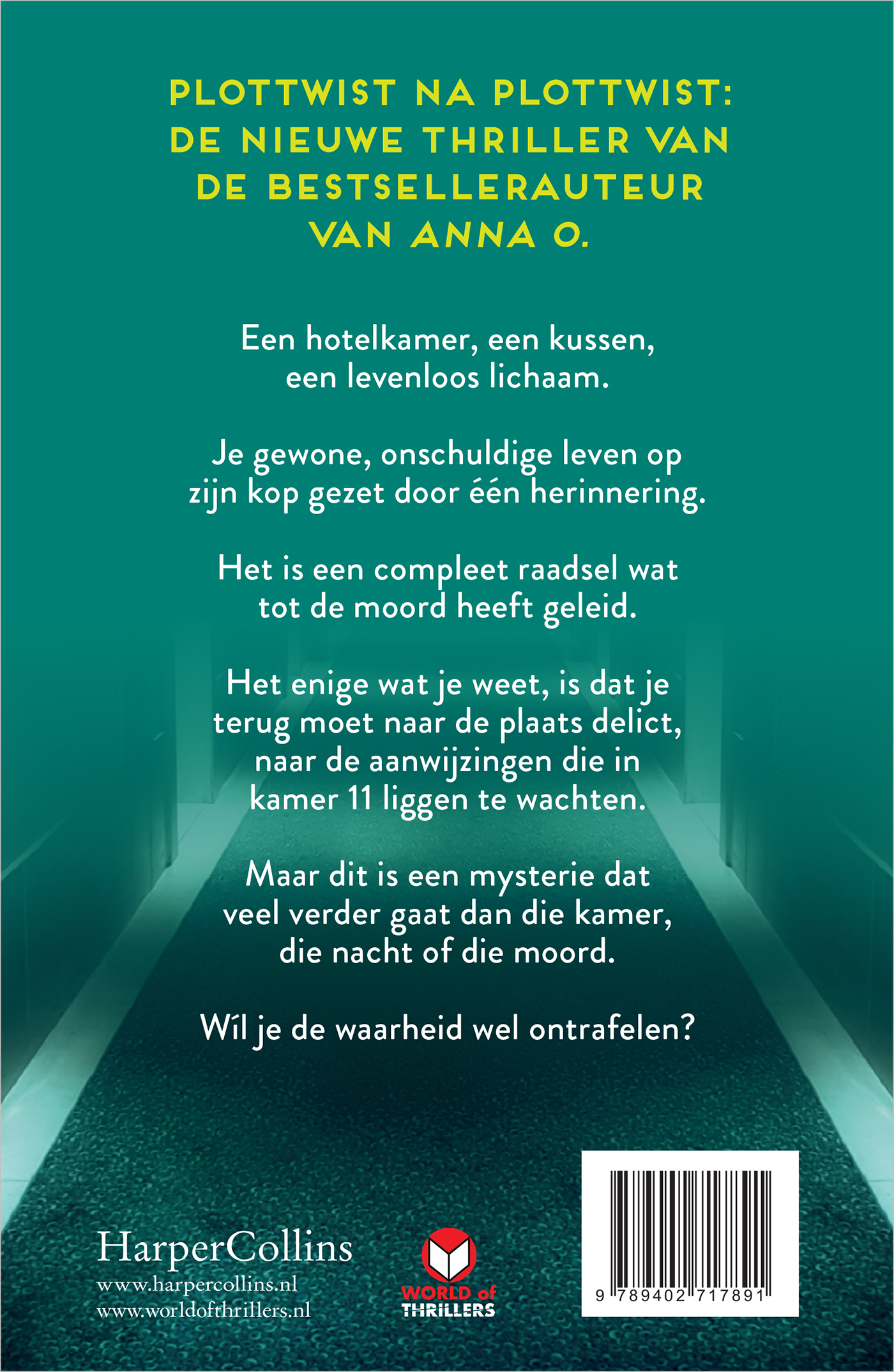 Achterkant van De moord in kamer 11