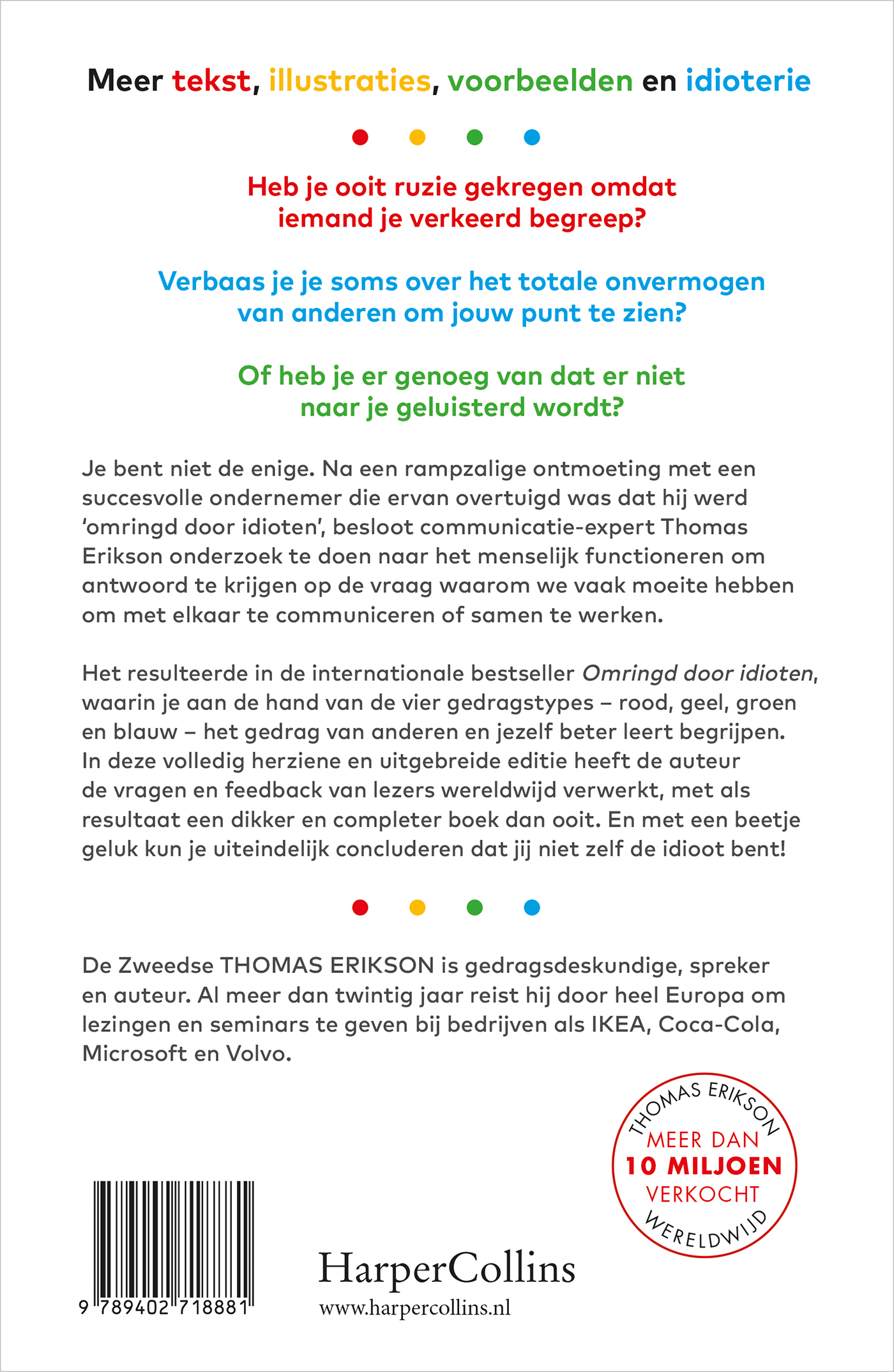 Achterkant van Omringd door idioten