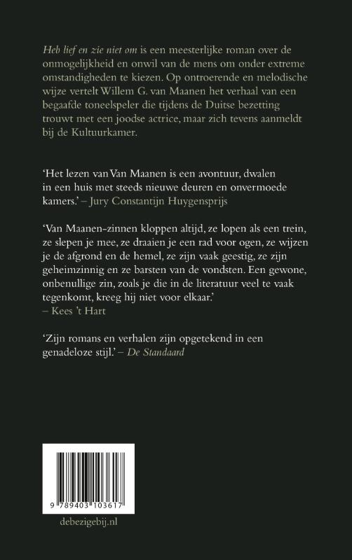 Achterkant van Heb lief en zie niet om