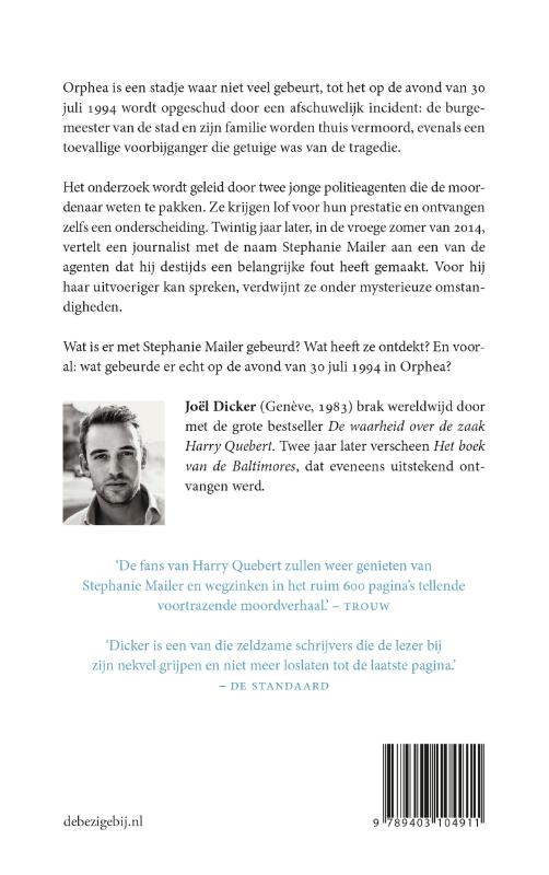 Achterkant van De verdwijning van Stephanie Mailer