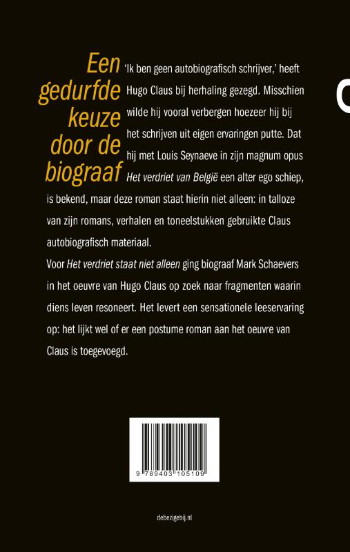 Achterkant van Het verdriet staat niet alleen