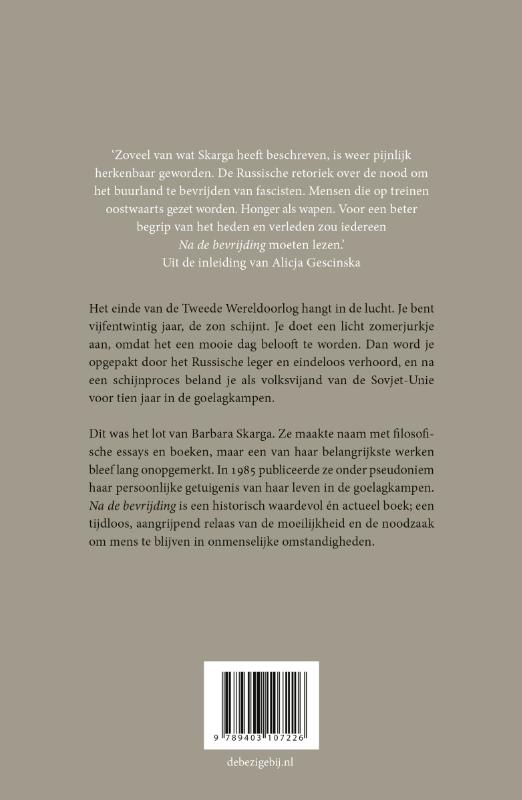 Achterkant van Na de bevrijding