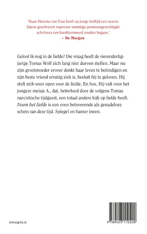 Achterkant van Noem het liefde