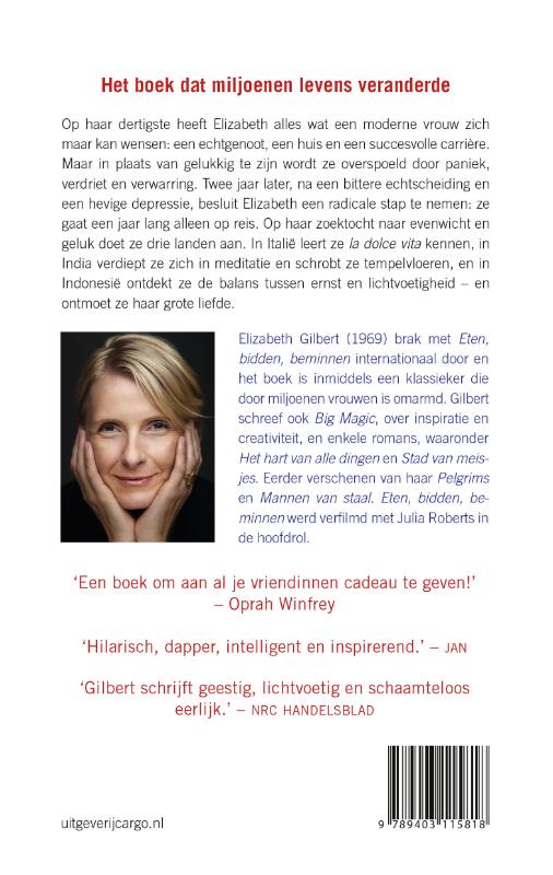 Achterkant van Eten, bidden, beminnen