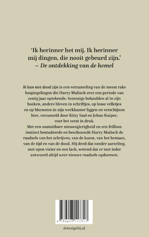 Achterkant van Ik kan niet dood zijn