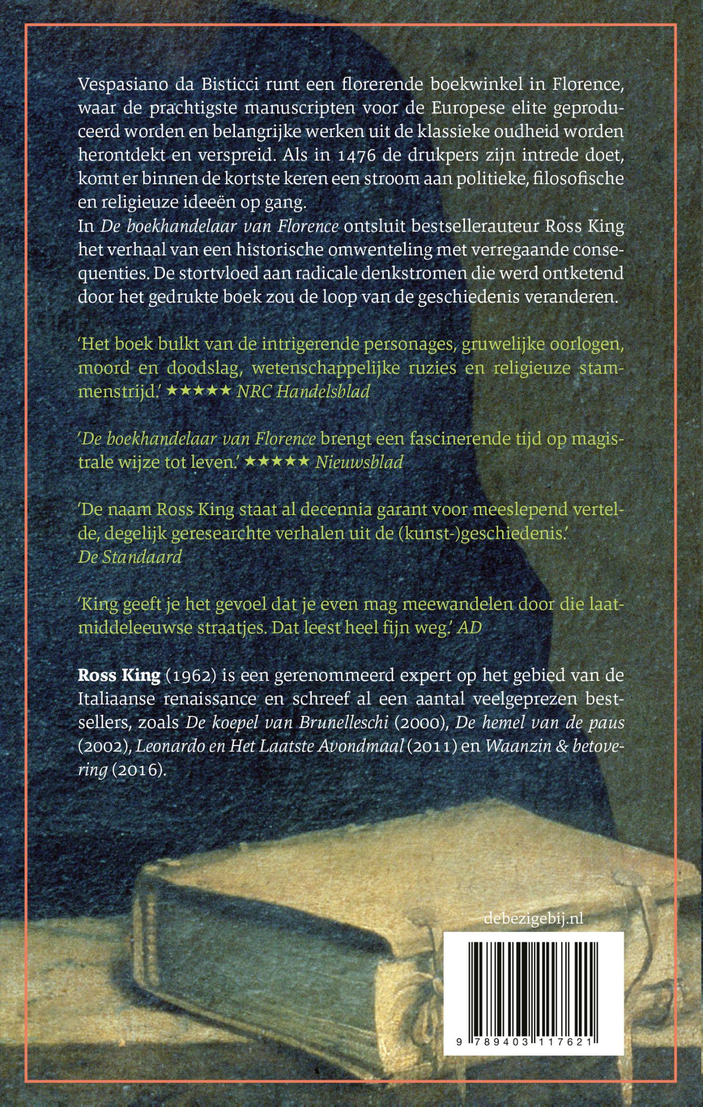 Achterkant van De boekhandelaar van Florence