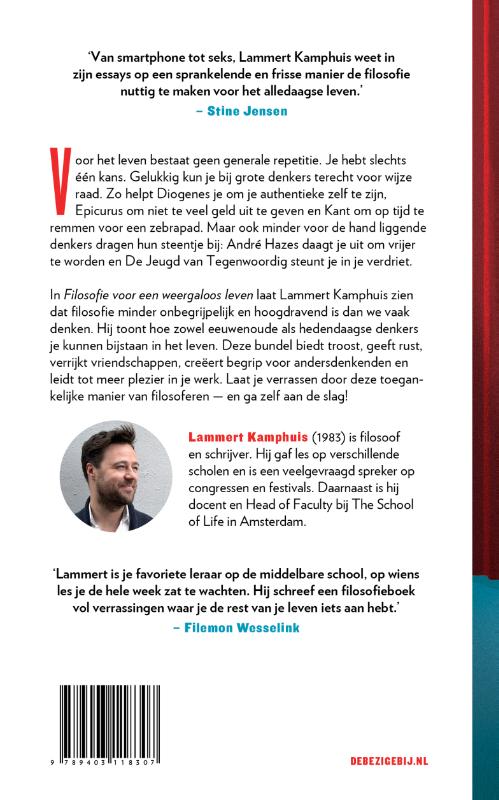 Achterkant van Filosofie voor een weergaloos leven