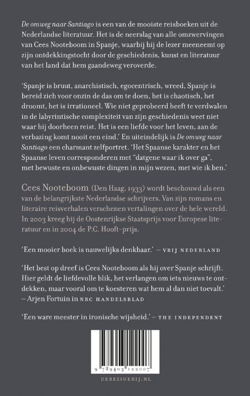 Achterkant van De omweg naar Santiago