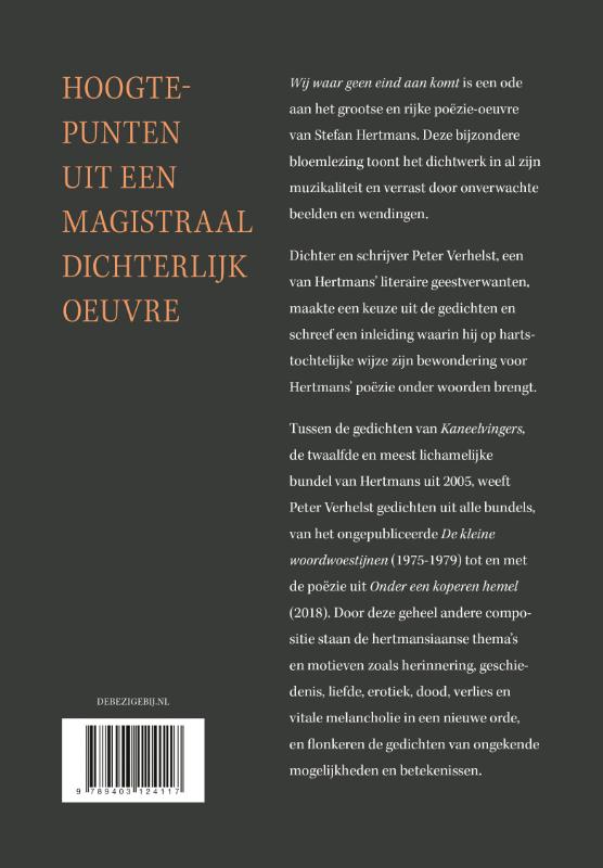 Achterkant van Wij waar geen eind aan komt