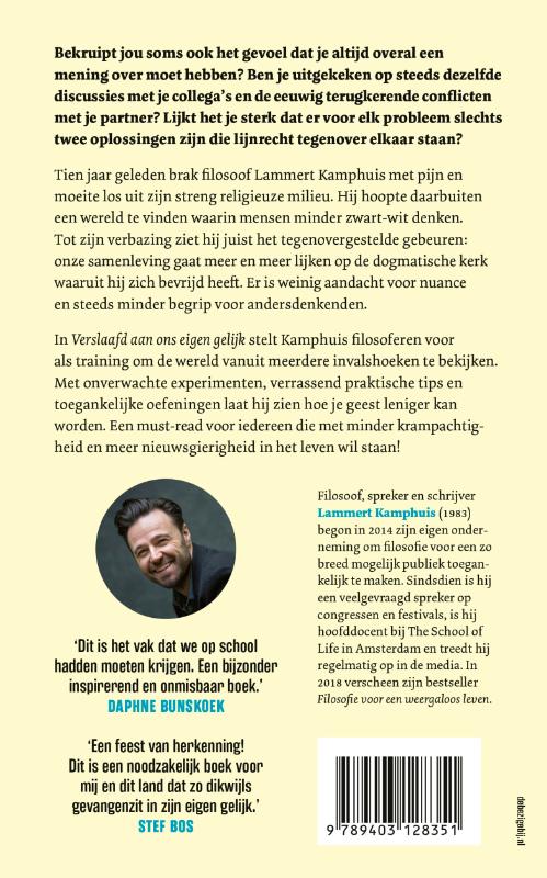 Achterkant van Verslaafd aan ons eigen gelijk