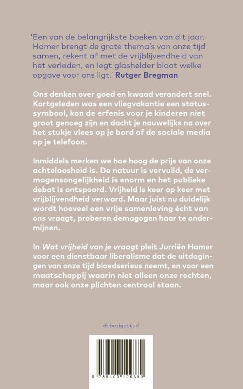 Achterkant van Wat vrijheid van je vraagt