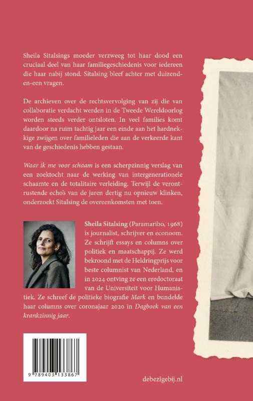 Achterkant van Waar ik me voor schaam