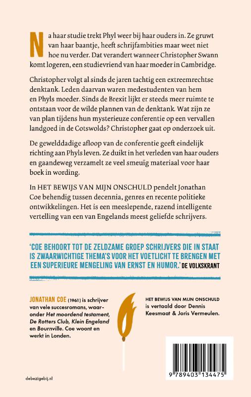Achterkant van Het bewijs van mijn onschuld