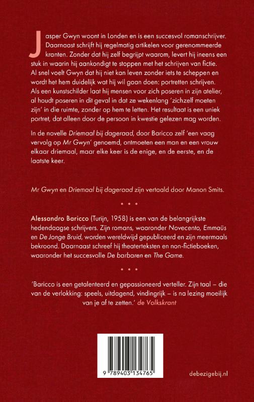 Achterkant van Mr Gwyn en Driemaal bij dageraad
