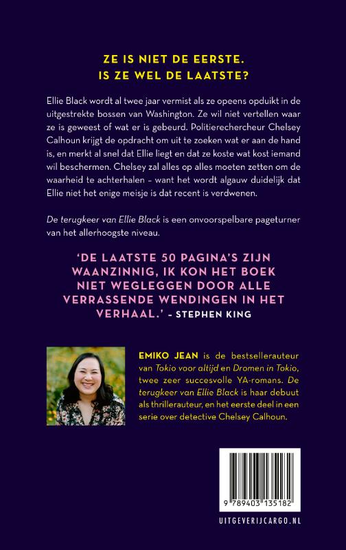Achterkant van De terugkeer van Ellie Black