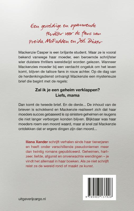 Achterkant van Liefs, mama