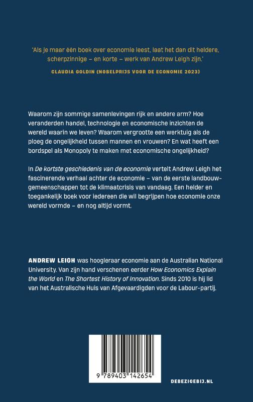 Achterkant van De kortste geschiedenis van de economie
