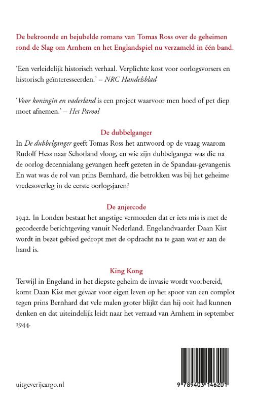 Achterkant van Voor koningin en vaderland