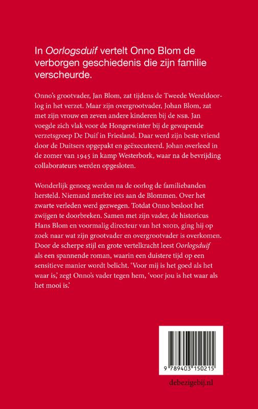 Achterkant van Oorlogsduif