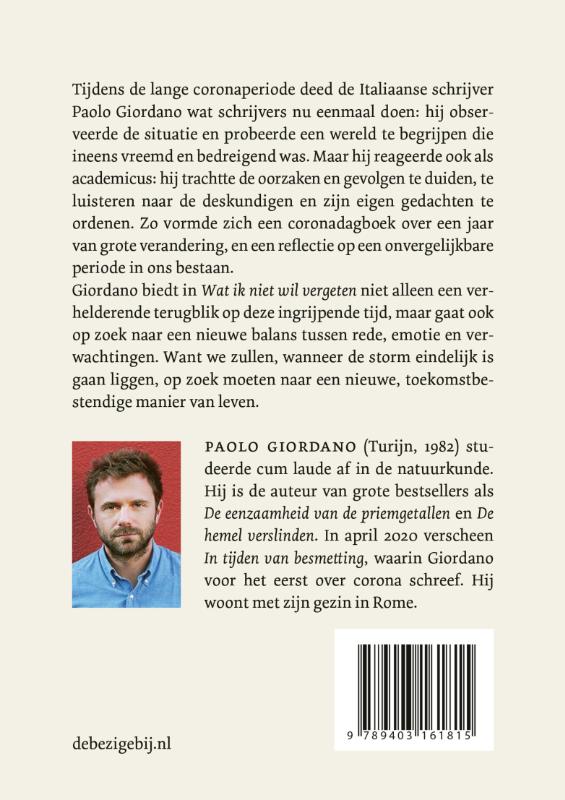 Achterkant van Wat ik niet wil vergeten
