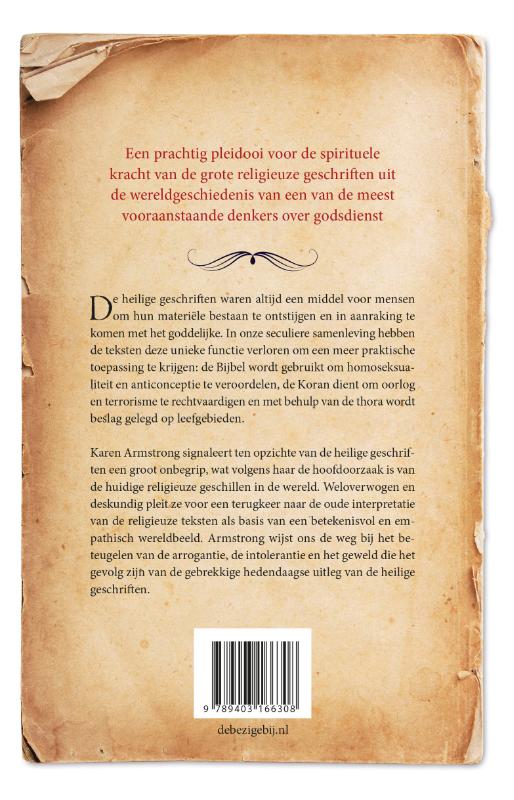 Achterkant van De verloren kunst van de heilige geschriften