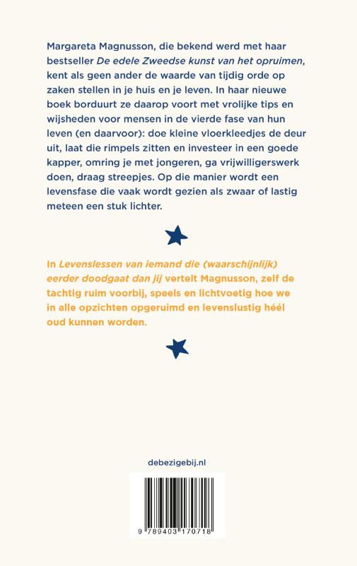 Achterkant van Levenslessen van iemand die (waarschijnlijk) eerder doodgaat dan jij