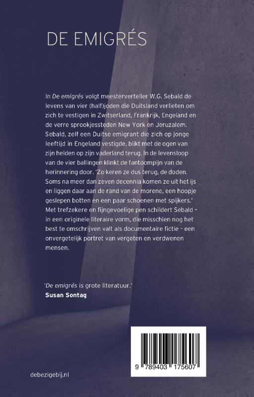 Achterkant van De emigrés