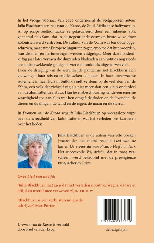 Achterkant van Dromen van de Karoo