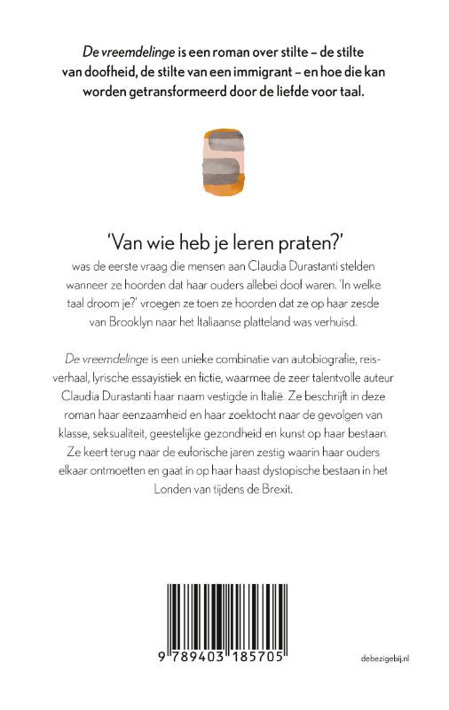 Achterkant van De vreemdelinge