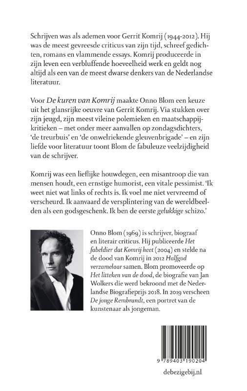 Achterkant van De kuren van Komrij