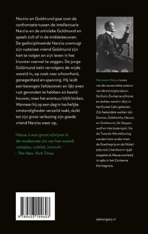 Achterkant van Narziss en Goldmund