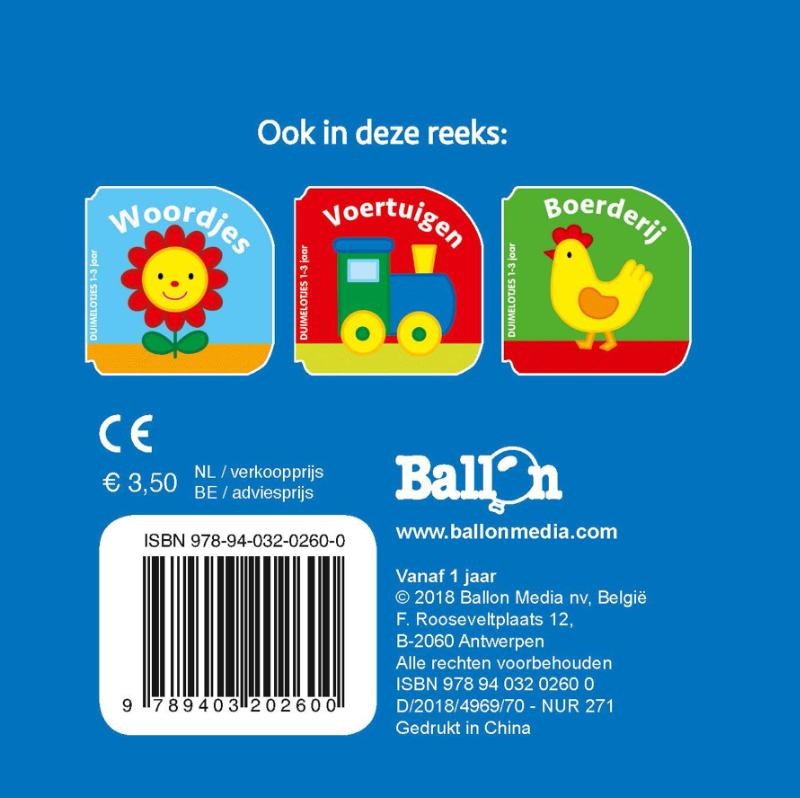 Achterkant van Kartonboek Dieren