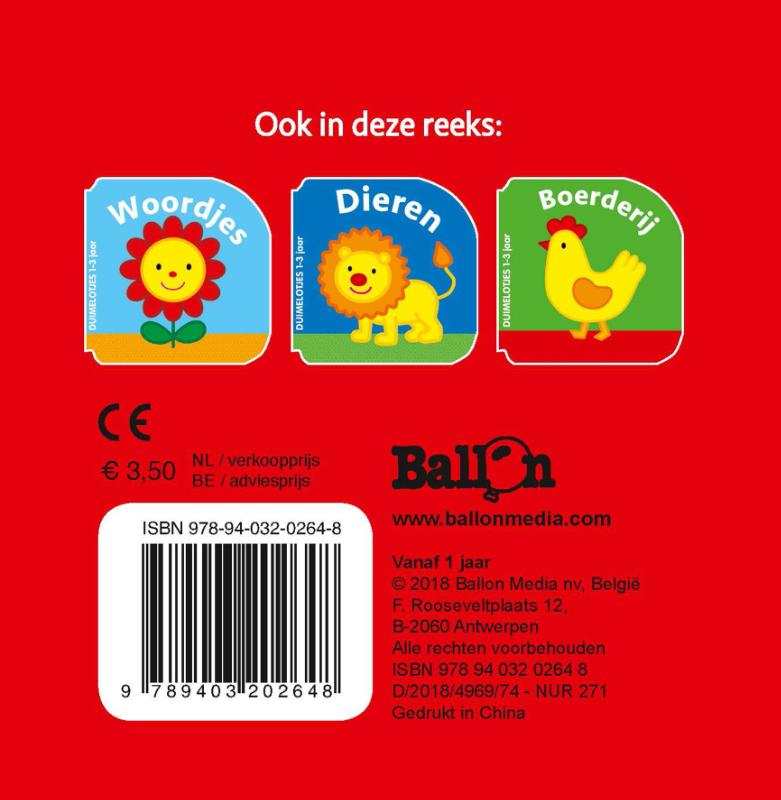 Achterkant van Kartonboek Voertuigen