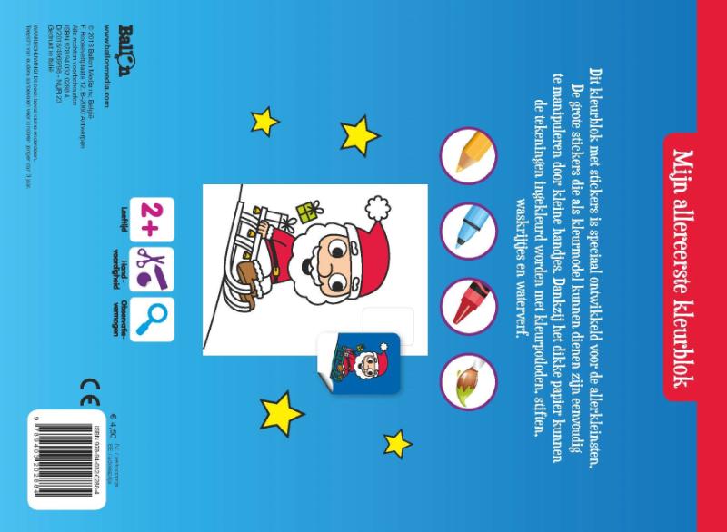 Achterkant van Kerstmis: Kleurblok met stickers