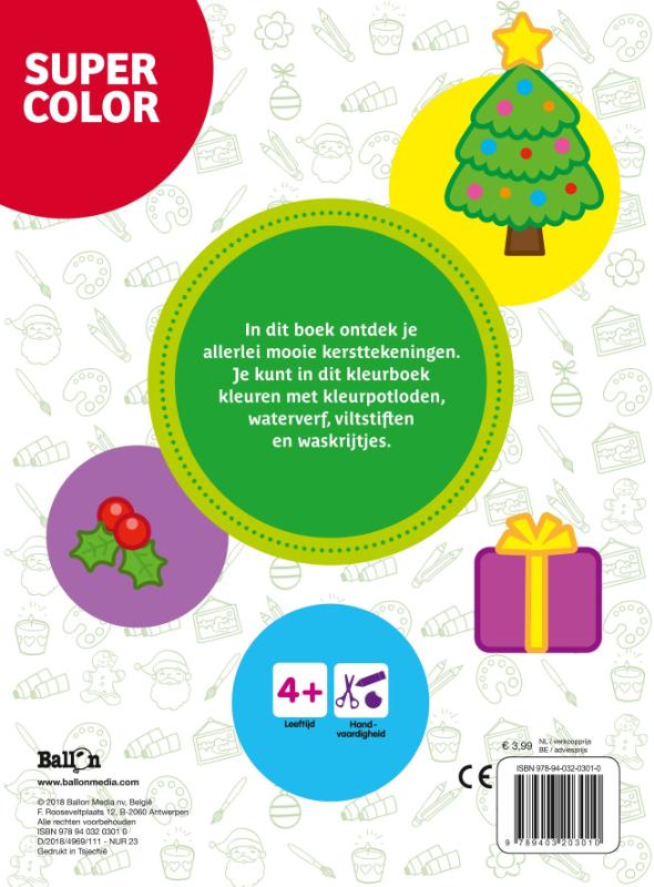 Achterkant van Super color Kerstmis