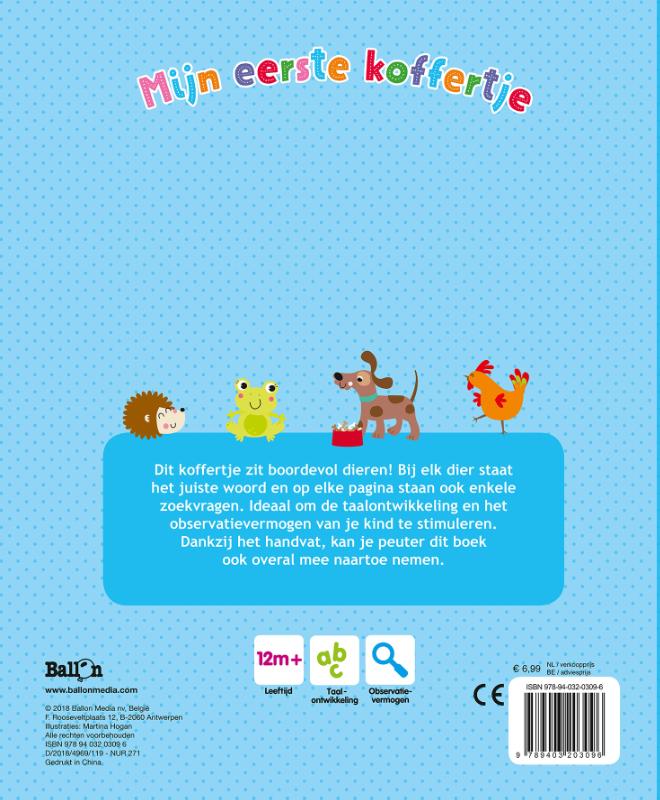 Achterkant van Mijn eerste koffertje: dieren