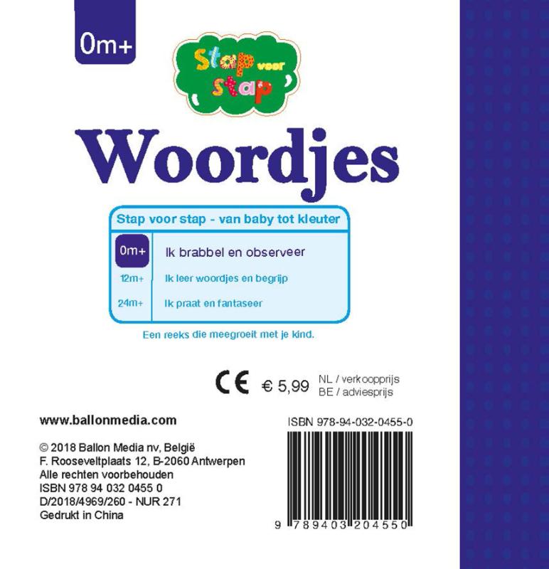 Achterkant van Buggyboekje Woordjes