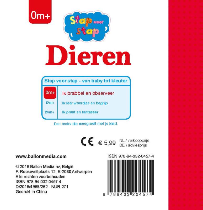 Achterkant van Buggyboekje Dieren