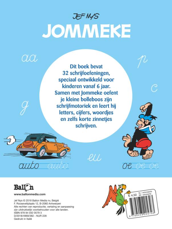 Achterkant van Jommeke - Eerste schrijfoefeningen (6+)