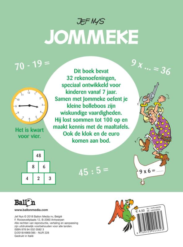 Achterkant van Jommeke - Eerste rekenoefeningen (7+)