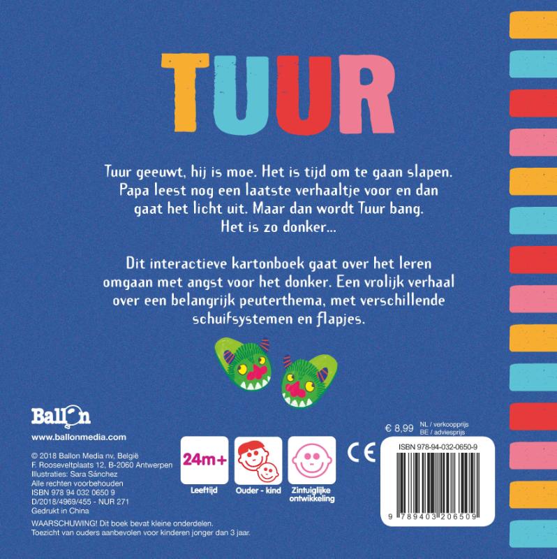 Achterkant van Tuur is bang in het donker