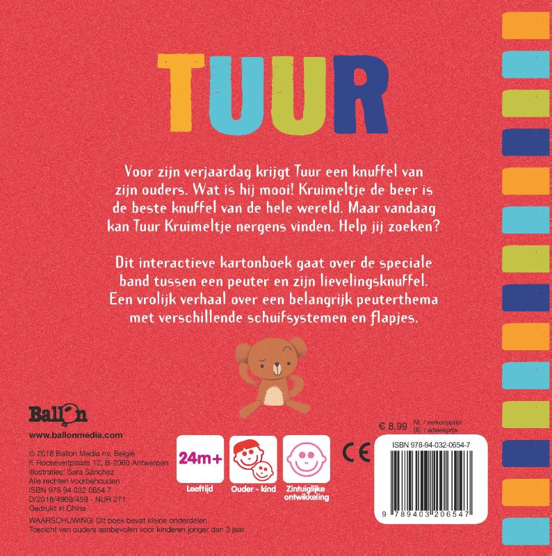 Achterkant van Tuur is zijn knuffel kwijt