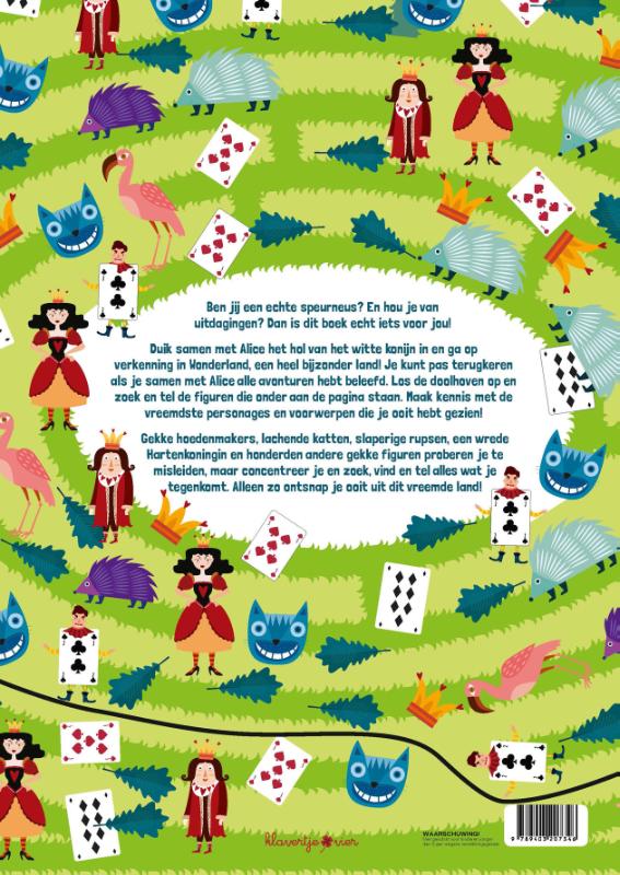 Achterkant van Kijk, zoek en... vind! Alice in Wonderland
