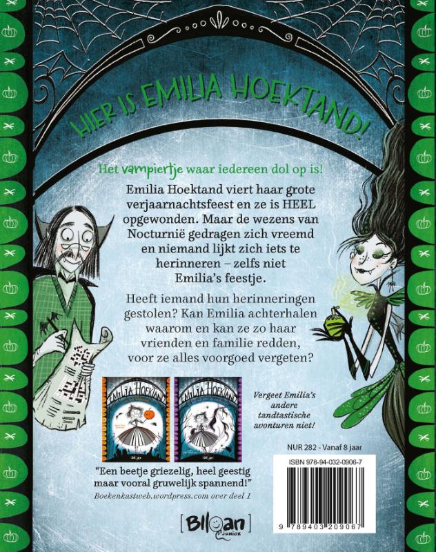 Achterkant van Emilia Hoektand en de geheugendief
