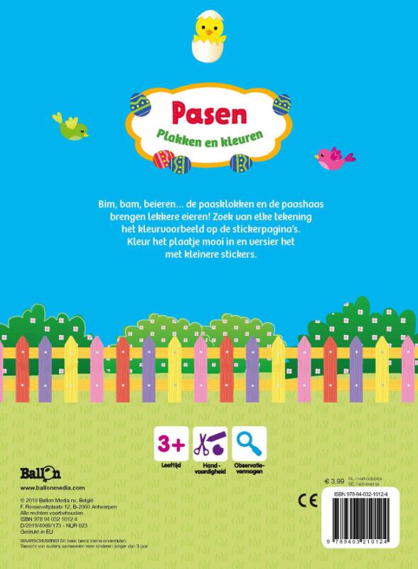Achterkant van Pasen: Plakken en kleuren