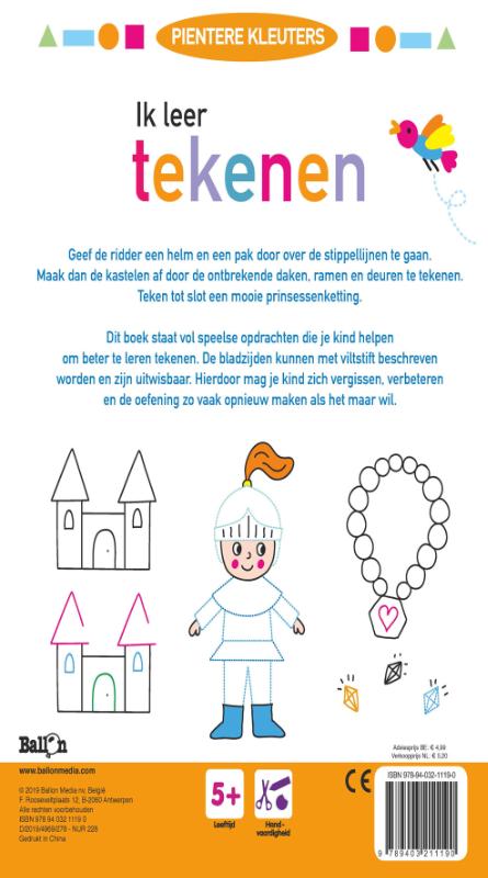 Achterkant van Ik leer tekenen 5+