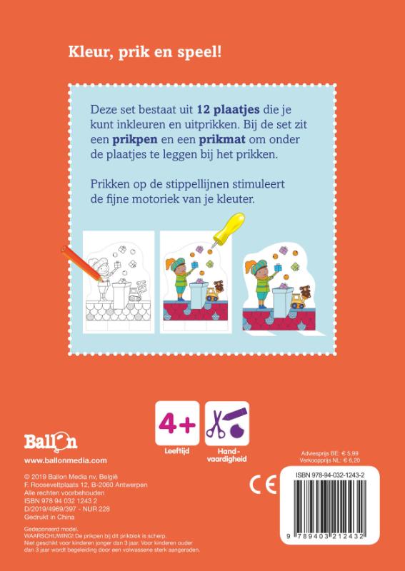 Achterkant van Kleur- en prikblok Sinterklaas